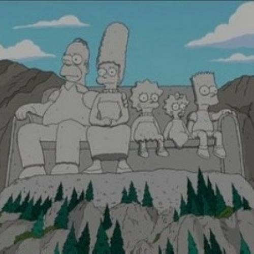 Los Simpson, alegoría con las caras talladas en el monte